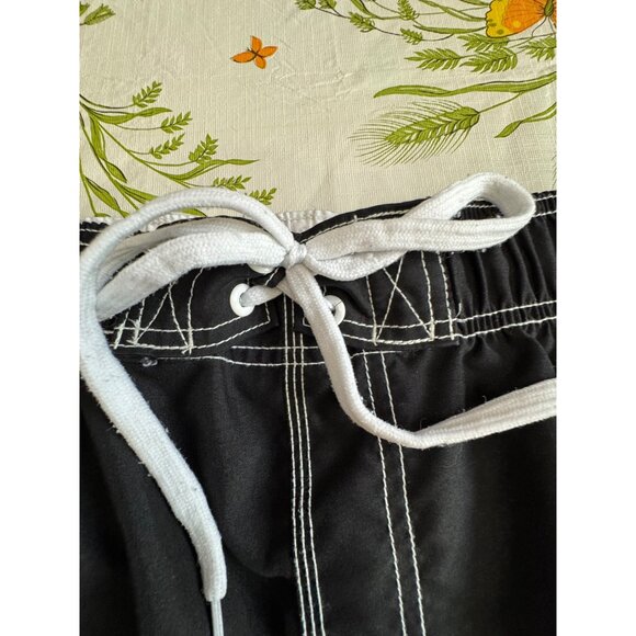 Op Mens Swim Trunks With White Stitching Drawstring Waist & Dual Navy Blue 3X - Picture 3 of 7